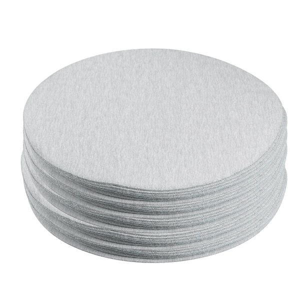 50 Pcs 6-Inch Aluminum Oxide White Dry Hook and Loop Sanding Discs 600 Grit 